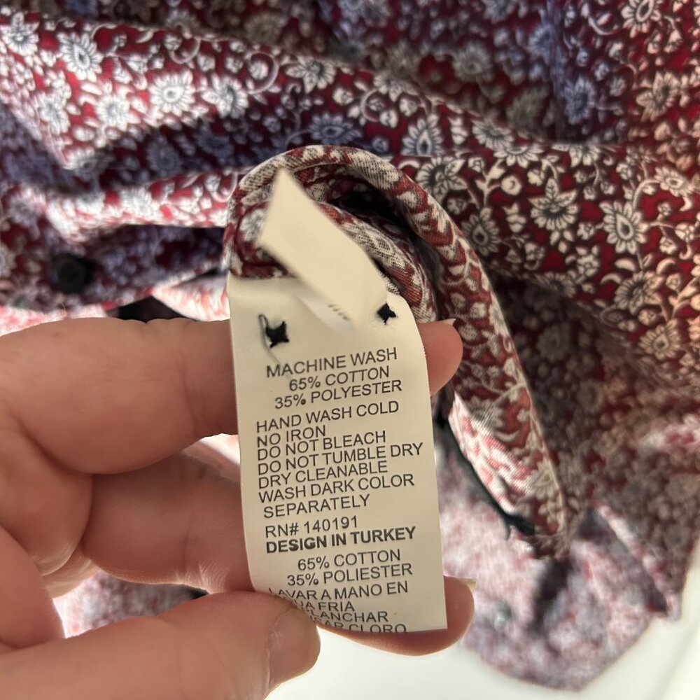 Silver Stone Collection Burgundy Floral Button-Down Men's Shirt - XXXL - Picture 5 of 5